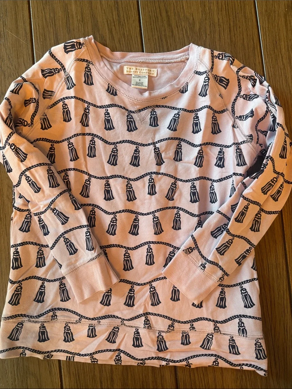 The Beaufort Bonnet Company Lavender Tassel-Print Girls Sweatshirt